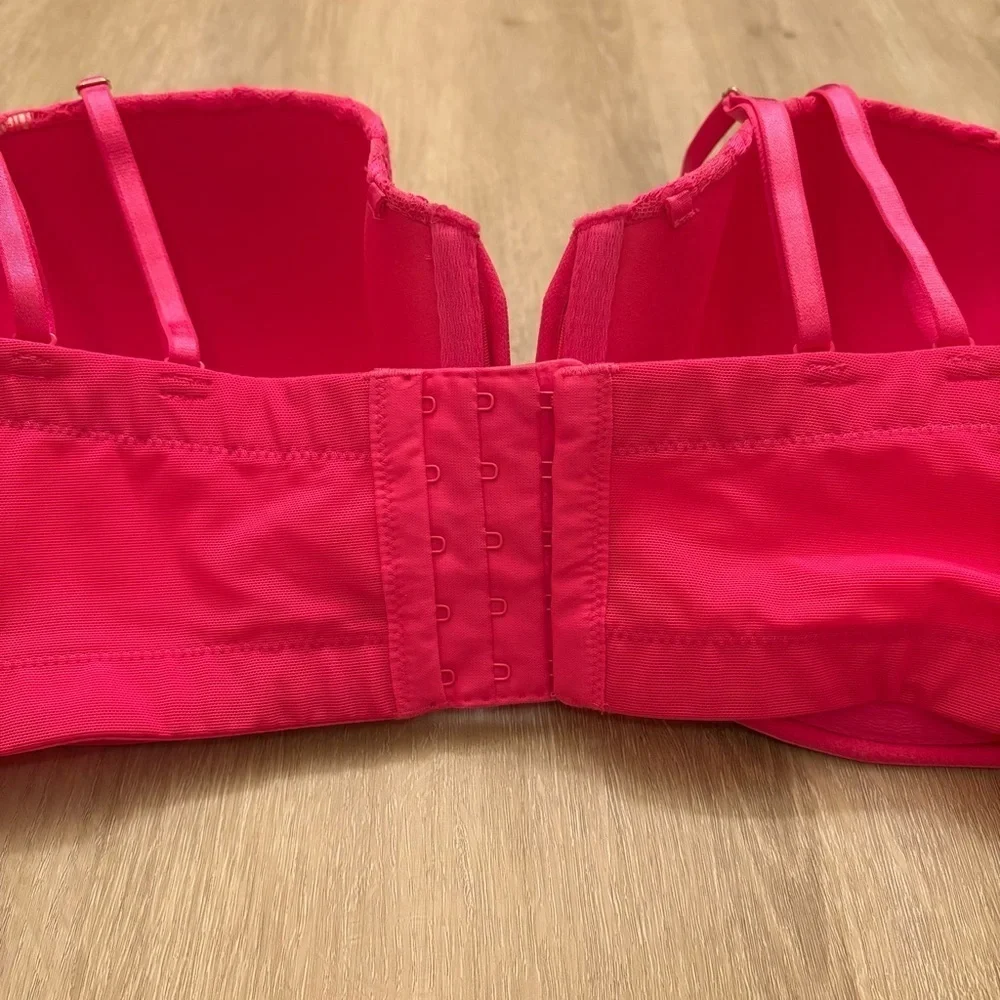 Cacique Lane Bryant Pink Floral Bra with Removable Straps 42DDD